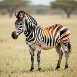 a rainbow colored zebra