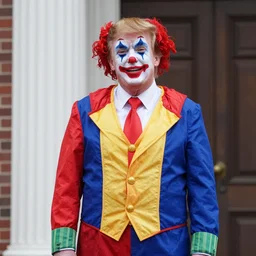 donald trump in a clown suit