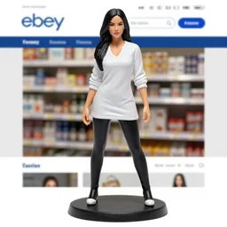 Image on the store website, eBay, Full body, 80mm resin detailed miniature of Megan Fox in white shirts stand next to an Alien warrior