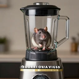 a rat inside a food blender, 8 k, 4 k, professional photography, award winning photo