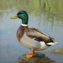 a duck on the prowl oil painting kent monkman