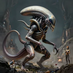 xenomorph, intricate, elegant, volumetric lighting, scenery, digital painting, highly detailed, artstation, sharp focus, illustration, concept art, gaston bussiere, ruan jia, steve mccurry
