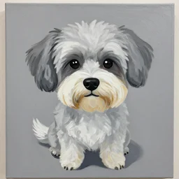 cute dog painted in style of alex grey,