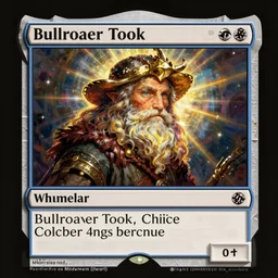 Bullroarer Took, a warrior hobbit.  mtg card art.