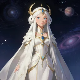 a solarpunk portrait of the powerful empress of the solar system in the style of anna dittmann and in the style of kim jung gi. glowing, ornate and intricate linework, stunning, dynamic lighting, ultrafine and hyperdetailed.