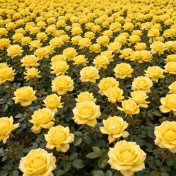 field of giant golden roses