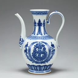 blue - and - white porcelain jug with abraxas iconography