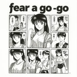 a scan of a page from a 1 9 9 8 manga titled'fear a go - go'
