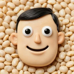 mister bean as a kidney bean. face