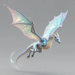 a beautiful iridescent flying dragon, concept art, artstation