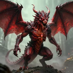 the devil in hell as a dragon, surreal, sharp focus, digital art, epic composition, concept art, dynamic lighting
