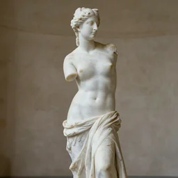 reinterpretation of sculpture of venus de milo hyperrealistic style in carrara marble