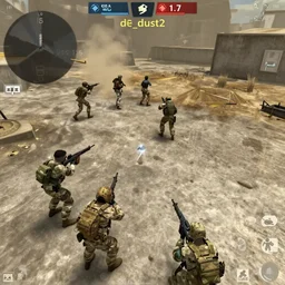us military forces deploying on Counter Strike 1.6 map de_dust2, cinematic, aereal wide shot, grunge, very detailed 4k