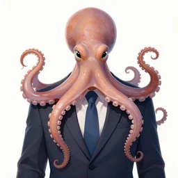 octopus wearing suit