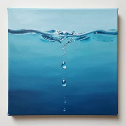 ocean, water, painting on canvas, watedrops, water droplets, acrylic painting, acrylic pouring, painting, influencer, artstation - h 8 0 0