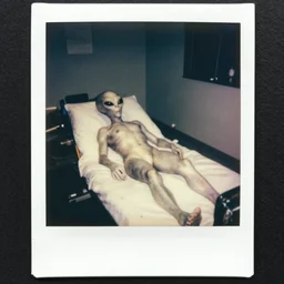 1 9 6 0 ´ s secret photos of an grey alien autopsy, grain filter, old polaroid