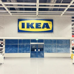 the wes anderson section of ikea, simple impressionist watercolor, big impressionist watercolor paint strokes