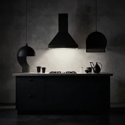 dark kitchen black shapes