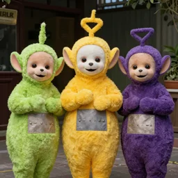 portrait of teletubbies as us marine soldiers by norman rockwell