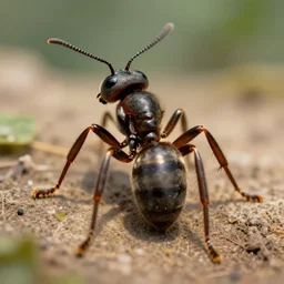 A large ant queen standing on her hind legs,  digital art