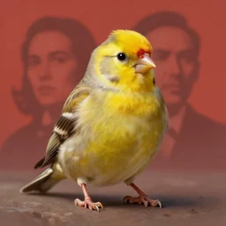 An adorable  canary with a communism background, highly detailed, digital painting, artstation, concept art, sharp soft focus, studio light, by Phil and Kaja Foglio,
