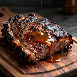 Brisket with juice dripping out