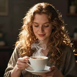 witch conjuring a cup of coffee