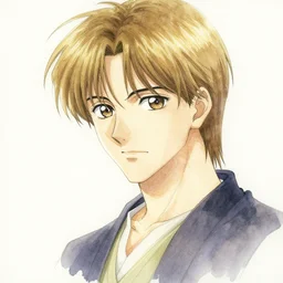 paul atreides portrait by yoshitaka amano and moebius, watercolor, soft, delicate, masterpiece, anime