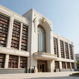 wide angle view, the imperial library at Trantor, in rennaisance style, art nouveau architecture, Isaac Asimov's Foundation