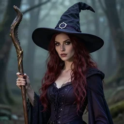 a beautiful female witch, 8 k, hyperrealistic, hyperdetailed, fantasy portrait by laura sava