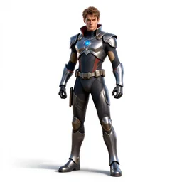 fierce villain in armored suit, detailed 3d character render, full body, standing, isolated on a pure white background, centered, whole figure in frame, sharp focus, studio lighting