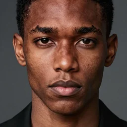 portrait of handsome black young male, high detail, clothes by valentino, cleary see face, detailed eyes, by gaston bussiere, bayard wu, greg rutkowski, auguste bourotte, odd nerdrum, maxim verehin, dan dos santos, masterpiece, sharp focus, cinematic lightning