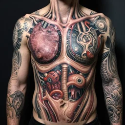 tattoo torse biomechanical organs