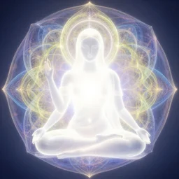 ultimate beauty divine mother glowing with white light multidimensional fractal octaves of color sacred geometry