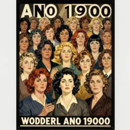 a poster of a crowd of powerful women anno 1 9 0 0