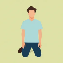 risograph grainy simplified minimalist low poly rendering vintage advertising, wes anderson color palette, simplified man kneeling james gilleard full body character portrait, full body portrait, very low poly, 1 9 6 0, kodak, with, natural colors, painting by james gilleard moebius and satoshi kon and dirk dzimirsky