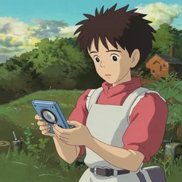 a beautiful screenshot from the mystical and nostalgic anime by Hayao Miyazaki and Makoto Shinkai, The Girl and the MP3 Player