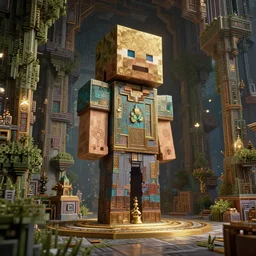 cinematic minecraft, intricate, elegant, by alyssa monks, highly detailed, fine details, masterpiece, trending on artstation