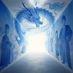 vanishing point, azure east dragon, fumo xision ， yoshitoshi, ren jing jeong, feifei ruan, peter mohrbacher,, biomehieronymus spang, arunanondchai, global illumination, radiant light, minimalist ， murals, veileducationary, esllection, holy, dreamcore, digital art