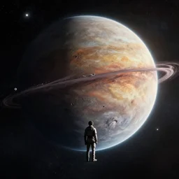 scene from the movie interstellar showing a black hole