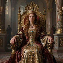 elden ring, charismatic folk slavic female princess, portrait, throne room, atmospheric lighting, painted, intricate, volumetric lighting, beautiful, daytime, sunny weather, slight overcast, sharp focus, deep colours, ultra detailed, by leesha hannigan, ross tran, thierry doizon, kai carpenter, ignacio fernandez rios