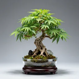 a glass bonsai, photo studio, artstation trend, HDR