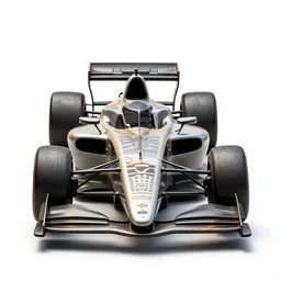 engraved formula race car, stylized 3d render, isolated on a pure white background, centered, entire object in frame, sharp focus, soft studio lighting
