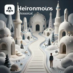 a whimsical elite masterpiece mysterious science fantasy matte painting of a winding path through arctic dream worlds with surreal architecture designed by heironymous bosch, structures inspired by heironymous bosch's garden of earthly delights, surreal ice interiors by cyril rolando and natalie shau and asher durand and cyril rolando and natalie shau, insanely detailed and intricate, elegant, will - o'- the - wisps