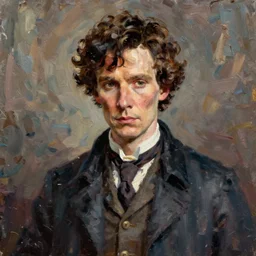 wallpaper of sherlock holmes, oil painting by jama jurabaev, brush hard, artstation, for aaa game, high quality, brush stroke
