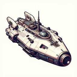 Spaceship, Traditional japanese concept art, industrial sci-fi, vector art, isometric illustration, 8k