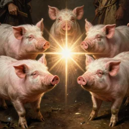 witch circe sticks the pigs, the odyssey, art by petrus christus