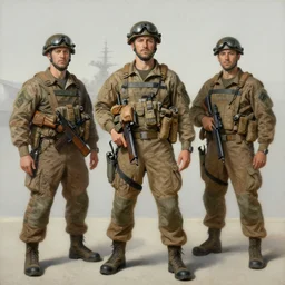 Old master painting of navy SEALs