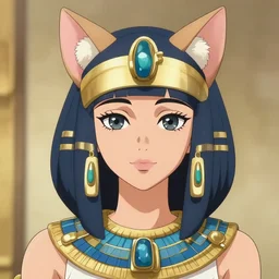 An anime portrait of Ssunbiki as an Egyptian girl with cat ears, by Stanley Artgerm Lau, WLOP, Rossdraws, James Jean, Andrei Riabovitchev, Marc Simonetti, and Sakimichan, tranding on artstation