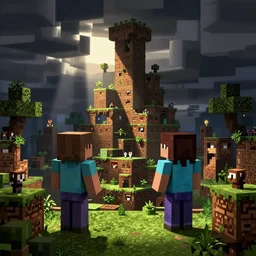 Minecraft The end, artstation, ultradetailed, digital Painting, by James gurney and Pipilotti Rist